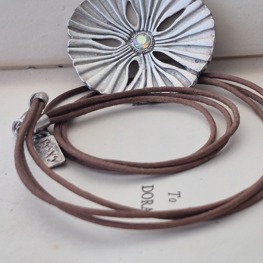 Silver and Brown Pendant Necklace